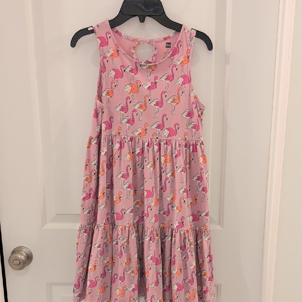 Tea Collection Pink and Orange Flamingo Dress